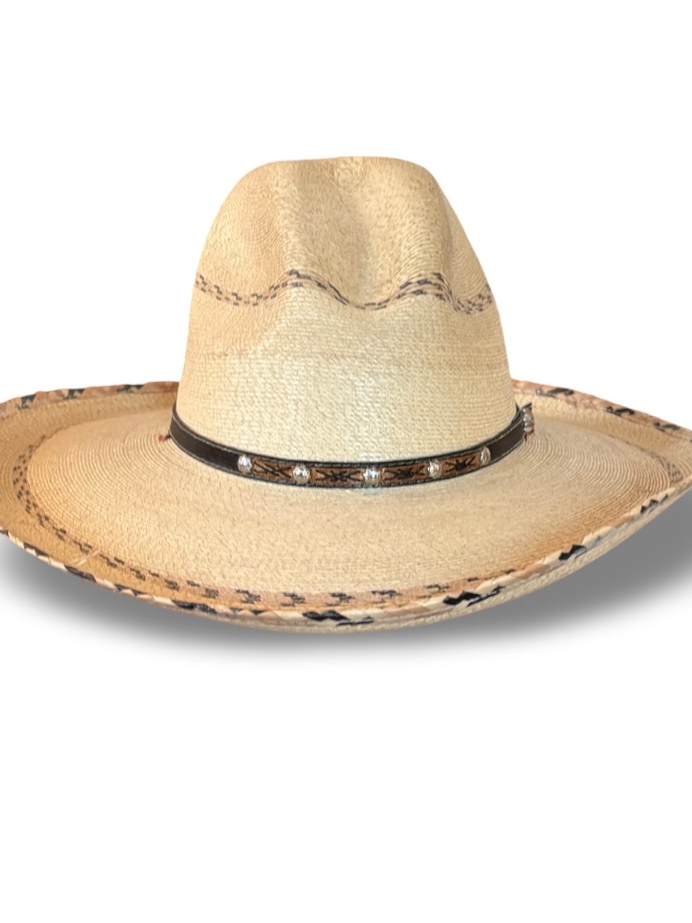 D.A. Hats by Avelar Authentic Sahuayo Palm Leaf Gus Cowboy Hat - Size 6 (21”) - Picture 4 of 17